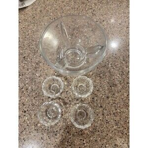 Vintage Clear Glass Cocktail / Caviar Icer Server Bowl, No Chips